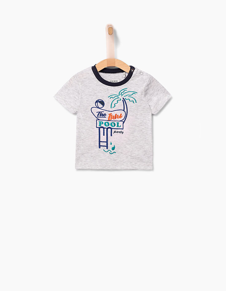 Camiseta gris The IKKS Pool Party bebé niño -1
