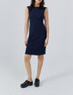Women’s blue backless dress with braid-1