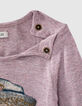 Lila Babymädchenshirt mit gestickter Matrosenmütze-5