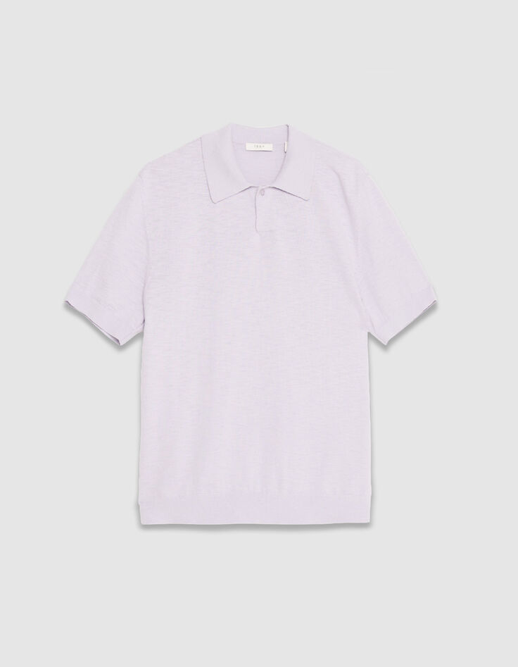 Polo Hombre de manga corta en punto flameado lila-6