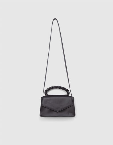 Schwarze Mini-Mädchenhandtasche mit Flechtgriff - IKKS
