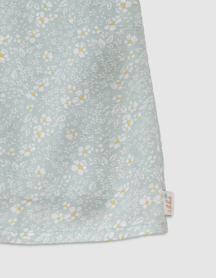 Blouse vert d'eau imprimé floral fille-6