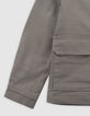 Khaki safari jacket maxi back embroidery for girl-6