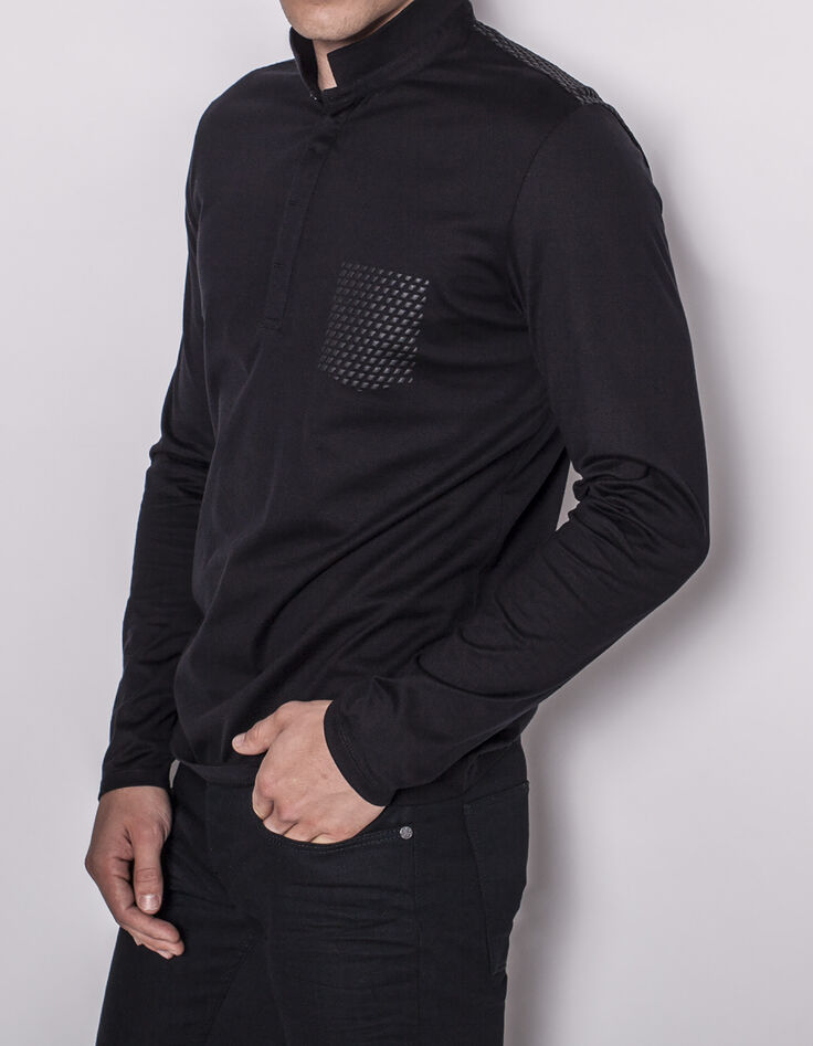 Men's black polo shirt-5