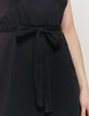 Women’s navy blue recycled crepe voile long dress-5