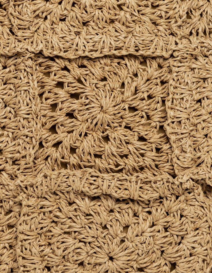 Camel woven raffia-style basket-4 Camel woven raffia-style basket-4
