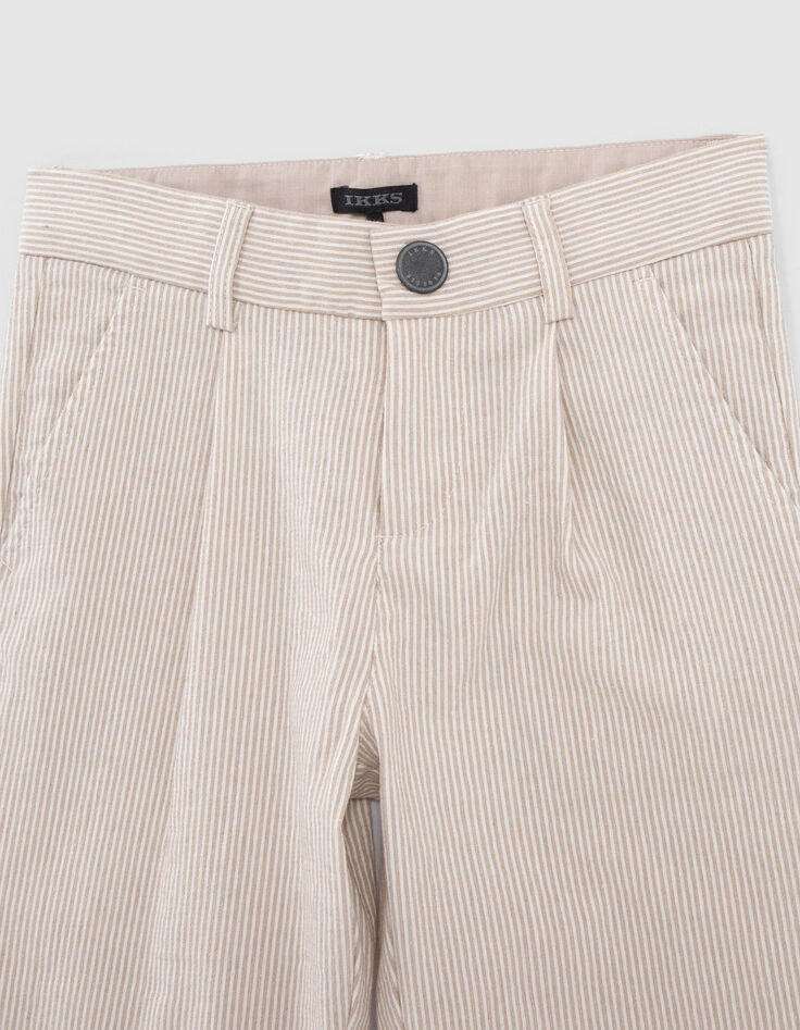 Boys’ beige striped occasionwear suit trousers-2