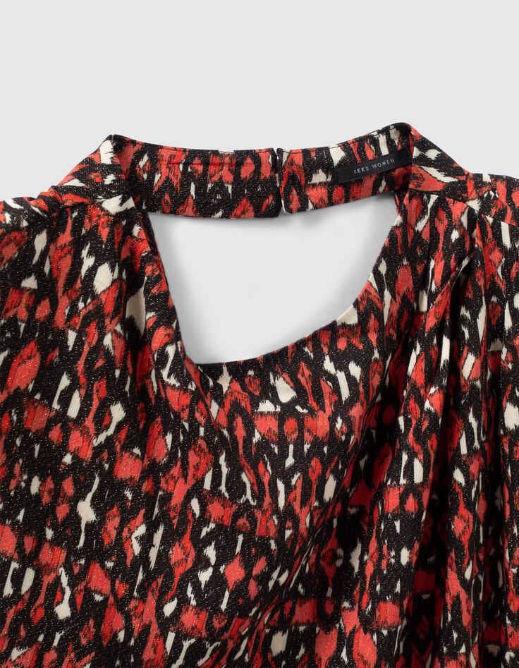 Top negro estampado ikat Mujer-7
