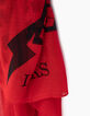 Women’s red floral rock print fine scarf-4