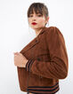 I.Code cognac suede biker-style jacket-1