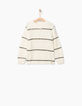 Pull grosses mailles, rayures fille-1