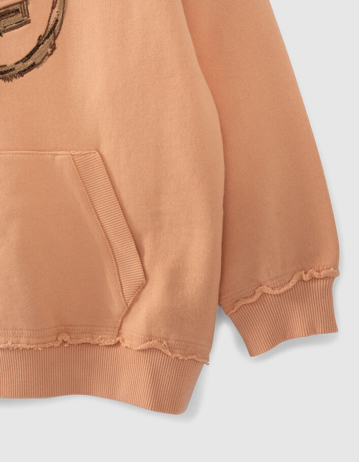 Orangefarbenes sweatshirt mit Maxi-Stickerei vorne - IKKS