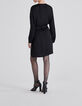 Robe portefeuille noire jacquard motifs rock Femme-3
