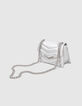 Sac THE 1 glitter argenté cuir métallisé Taille S Femme-5