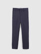 Pantalon marine maille garçon-3