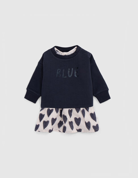 Robe 2-en-1 allover coeurs et sweat bébé fille - IKKS