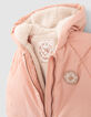 Girls’ pink padded jacket with side zips-5