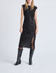 Robe fourreau noire entièrement brodée sequins Femme-1