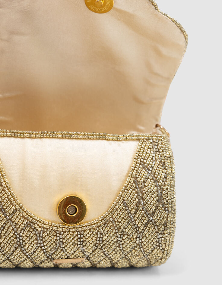 Sac à main doré brodé perles fille-6