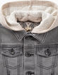 Boys’ bleached grey denim jacket + sweatshirt fabric hood-4