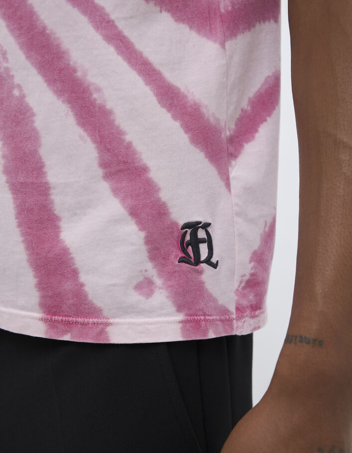 Men's pink tie-dye print T-shirt - IKKS