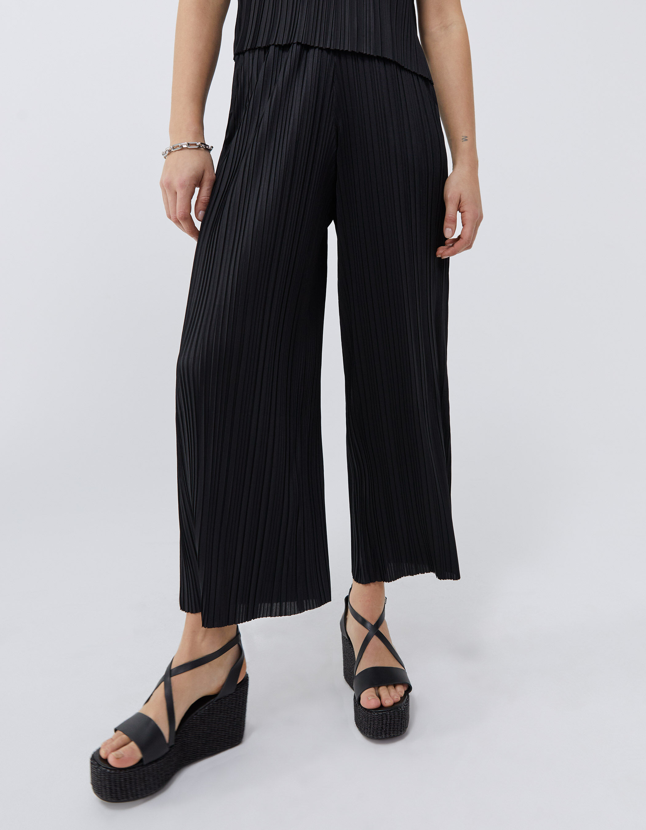 Pantalon plissé on sale noir