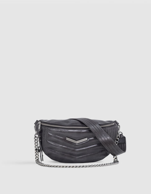 THE 1. belt bag grey quilted leather Women - IKKS