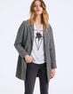 Manteau mi-long en tweed à capuche amovible femme-5