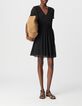 Women's black pleated detail dress-1