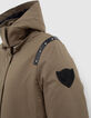 Parka capuche amovible coloris kaki avec écusson chevrons tête de mort femme-3