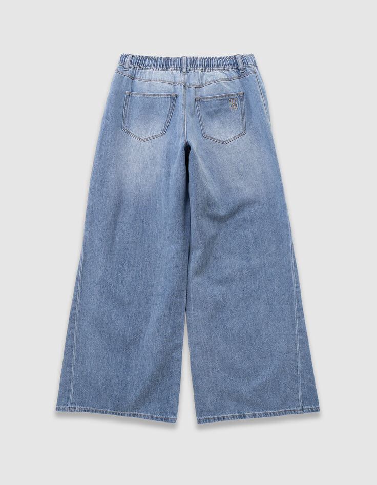 Girls’ blue wide-leg jeans with elasticated waist-3 Girls’ blue wide-leg jeans with elasticated waist-3