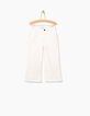 Jean flare cropped blanc cassé frangé fille-2