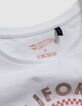T-shirt blanc coton bio palmiers HOT WHEELS x IKKS fille-4