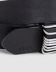 Black leather belt with metal rings Women-3