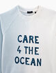 Sweat blanc cassé deep dye à message garçon-3