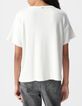 White T-shirt with bead embroidered slogan-3