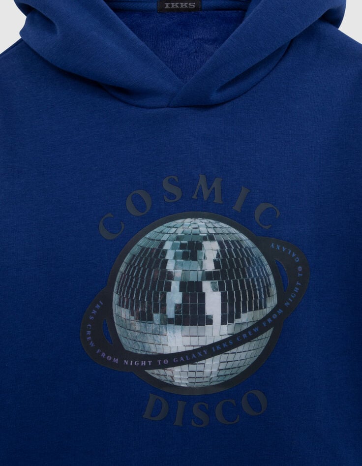 Optischer blauer Lentikular-Jungensweater, Kosmos-Motive-2 Optischer blauer Lentikular-Jungensweater, Kosmos-Motive-2