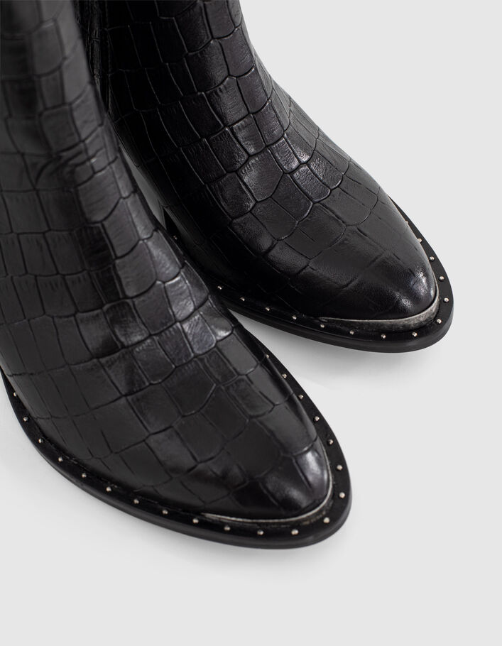 bottines cuir effet croco