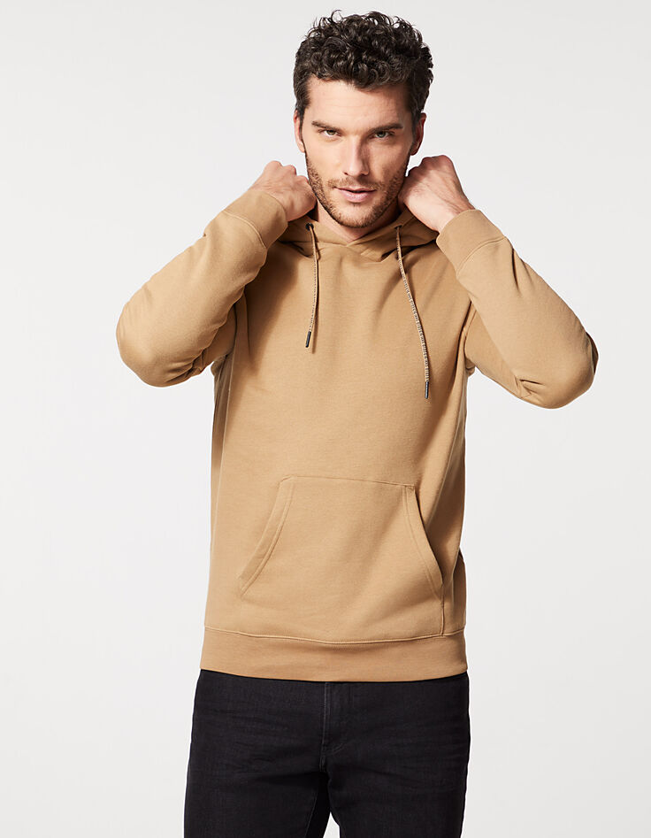 Sudadera visón con capucha con cordones IKKS Hombre-3
