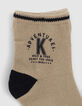 Chaussettes kaki rayées et beige bébé garçon-3