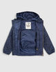 Coupe-vent packable navy motif léopard garçon -8