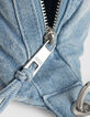 Sac banane 1440 bleu en jean délavé Femme-6