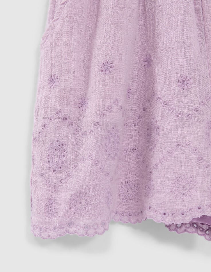 Combishort lilas broderie anglaise fille-4