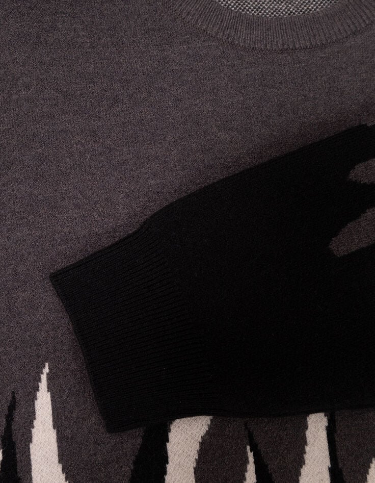 Jersey gris punto jacquard llamas niño-8 Jersey gris punto jacquard llamas niño-8