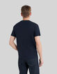 Marineblaues Herren-T-Shirt mit Schriftzug-2