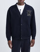 Cárdigan azul marino felpa maxi insignia Hombre-6