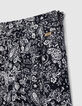 Langer, marineblauer Mädchenrock mit Tattoo-Print-5