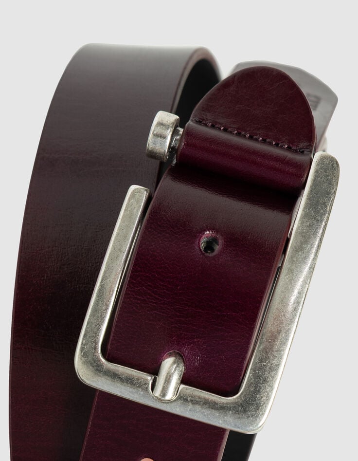 Bordeauxroter Damengürtel Lackleder-3
