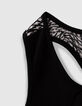 Girls’ black graphic print mixed-fabric vest top-5