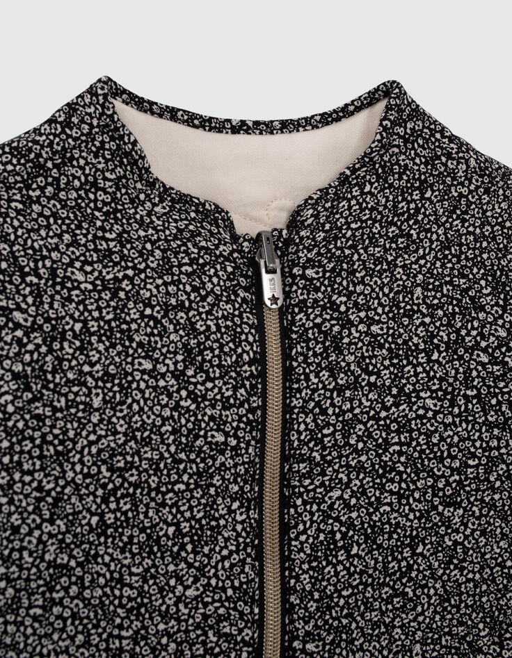 Cardigan réversible noir tachiste et écru bébé fille-8